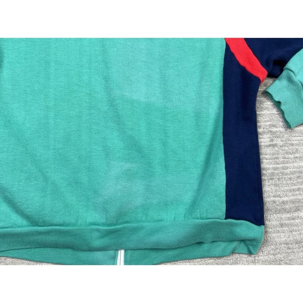 Galaxie II Track Sweater Mens Large Green Vintage 80s Full‎ Zip Acrylic